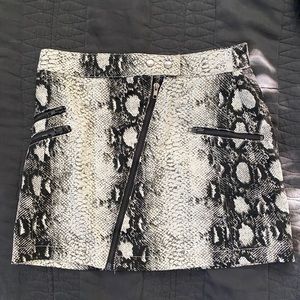 Princess Polly Moto Zip Snakeskin Mini Skirt